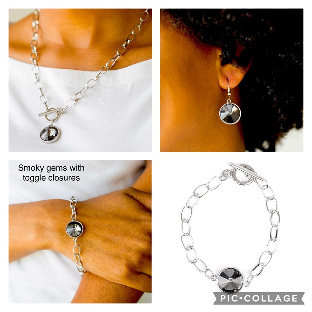 Paparazzi Silver Contemporary Necklace and Bracelet Set